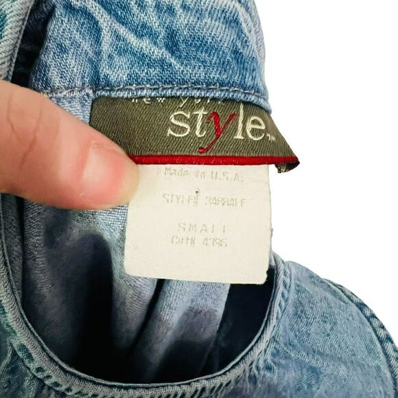 Vintage NY Style Denim Sleeveless Dress Jean Womens Small - Picture 7 of 9